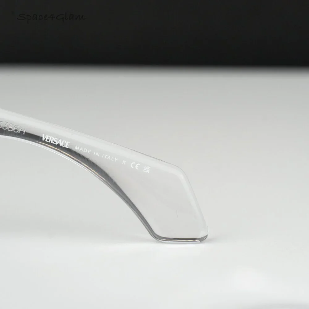 Versace Men Sunglasses Transparent Mirror Silver Rectangle VE4489U 148/8V NEW